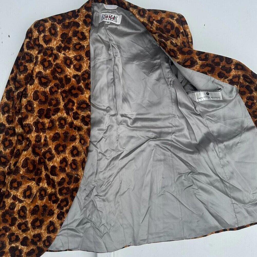 BILL BLASS – Rare Vintage 90s Leopard Animal Print Blazer - Size 10 - Like New - Picture 3 of 8
